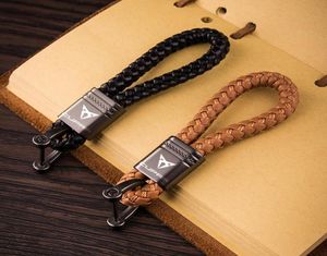 Vintage Handwoven Car Key Chain For Bolero Salsa Tango Cupraonly Stralis Leather Rope Keychain Braided Logo Keychains6069697