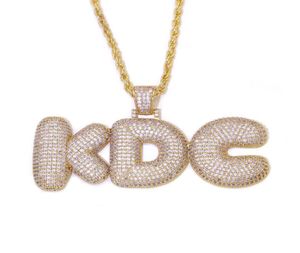 Nome personalizzato Lettere Collane a ciondolo per uomo Hip Hop Cubic Zircon Necklace Gold Chain Gioielli 5908152