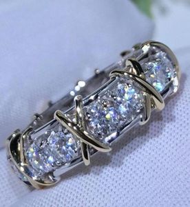 Cluster Rings Charm 10K Gold 4mm Lab Diamond Ring 925 Стерлинговые серебряные ювелирные украшения обручальное обручальное кольцо для женских мужчин.