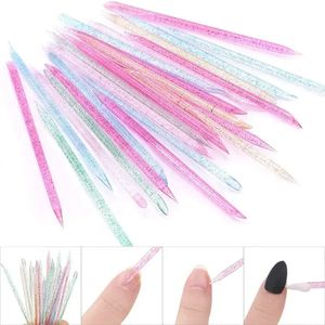 50/100pcs wielokrotne użycie kryształów podwójny koniec paznokci sztuka sztuki skóry spychacza narzędzie do usuwania narzędzie pedicure gwoździe manicure narzędzia