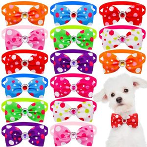 Dog Apparel 50/100PCS Dot Style Bowties Spring Fashion Bow Tie Collar For Dogs Cats Small Cat Bows Grooming Accessories