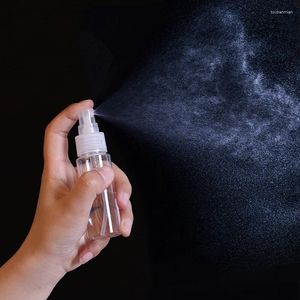 Förvaringsflaskor 50 ml fin dimma Mini Spray Plastic Pump Cap påfyllningsbar återanvändbar tom atomiserresor för vätska