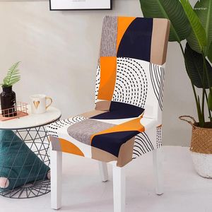 Chair Covers Geometric Spandex Slipcover Stretch Elastic Cover For Dining Room Office Wedding Banquet Party Anti-Dirty Seat Case
