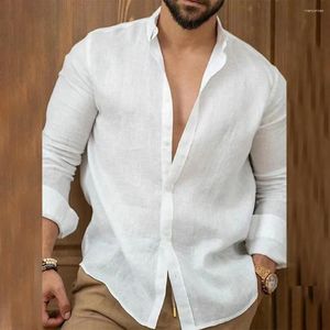 Camicie casual da uomo eleganti eleganti a maniche lunghe collare camicia da collare blusa spiaggia bottone in giù ideale per ogni occasione