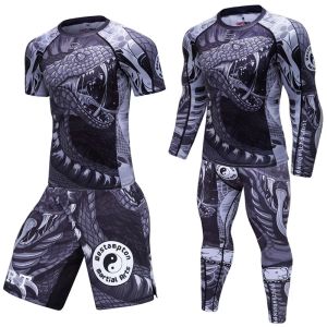 Set Men Sportswear Suit Brand Gym Stralls Football Allenamento Allenamento Servizio Set Sports Set da corsa BJJ MMA Rash Guard