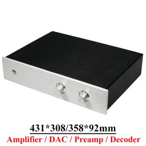 Amplificador 431*308*92mm 431*358*92mm All Aluminum Power Amplifier Chassis Tubo Pré -amplificador CASE DECODER DAC Decodificador Diy Audio Audio Shell