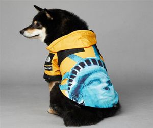 新しいlauchingペット彫像スタイルの服犬アパレルレインコート服のための小さなビッグブルドッグパグドッグジャケットフーディーズウィンドブレイク6853273
