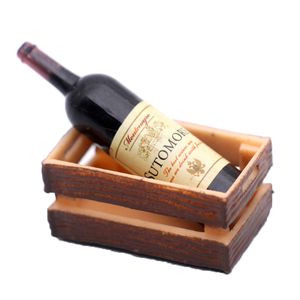1Set Dollhouse Miniatur -Rotweinflaschen Weinglasflaschenöffner mit Box Küchenmodell Dekor Spielzeugpuppe Haus Accessoires