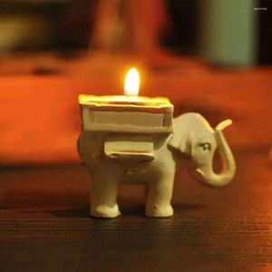 Titulares de vela retro elefante para elefante chá de chá de luz de luz decoração casas de velas