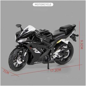 Diecast Model Cars 1 12 Yamaha YZF-R1 Renn Motorräder Simation Legierung Motorrad-Stoßdämpfer Sammlung Spielzeugauto Kinder Drop liefern Dh9Vs