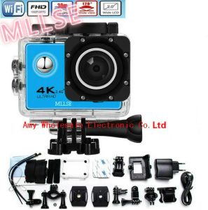 カメラ100％オリジナル4K Mllse Go Pro Hero Sport Action Camera 2.0 LCD 30M Waterfroof 4K WiFi Go Pro Sport Camera Extreme Divingヘルメット