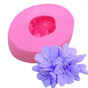 Moldes de cozimento molde de sabão de silicone para fazer fondant de flores de rosa 3d forma de broca de bolo artesanal Decoração de açúcar Silício Ferramentas