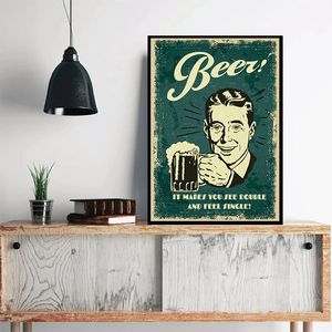 Vintage modu bira posterleri size beyin veriyor bir gece bira bira bira ünlü teklif tuval boyama baskı duvar resim ev dekor hediyeleri