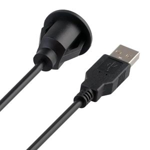 2024 1PC 1M Small Car Dashboard Flush Mount Line USB 2.0 Port Panel Extension Cable Male to Female Socket Excellent Plastic Adapterfor male