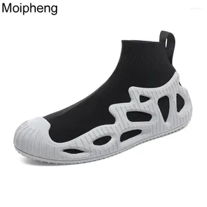 Casual Shoes Moipheng Women's Socks Sneakers Outdoor Running Sports Leisure Elastic Mesh Summer Light Large Size High Top Lover