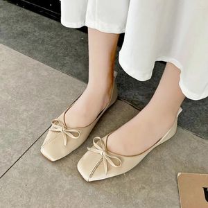 Fitness Shoes Women Bowtie Two Piece Slip On Pumps Ladies Pointed Toe Shallow Jelly Mid Heel Comfortable Female Footwear Summer B1