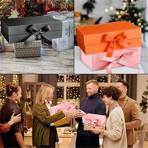 Gift Wrap Box DIY Collapsible Magnetic Open Large Capacity Solid Storage Case With Ribbon Boxes