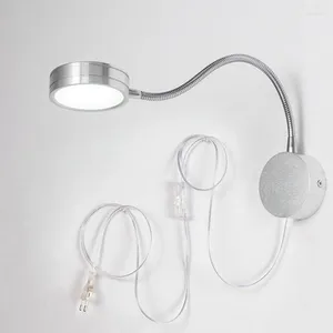 Vägglampa mordern led lampor 5W AC90-260V silver svart sovrum sovrum läsning ljusriktning inomhusbelysning