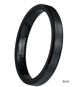 4mm 6mm 8mm Siyah Tungsten Cardide Ring Erkekler Yüksek Cilalı Kenarlar Aly Band nişan yüzükleri Kadınlar için Erkek Takı Konforu Fit4836791