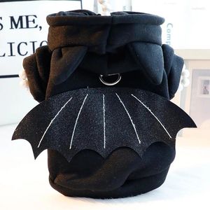 Dog Apparel Clothing Autumn Winter Cat Handsome Bat Hoodies Stereoscopic Wings Black Pet Leisure