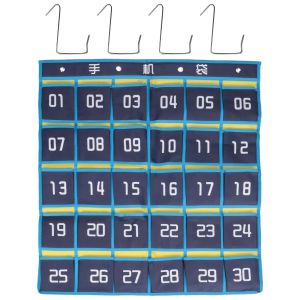 Calculators 30 Numbered Pockets Chart Cell Phone Hanging Organizer Hanging Storage Bag for Classroom Calculator Mobile Phone