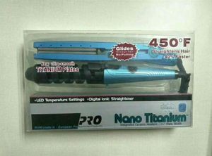Nano Titanium Hair Starten Pro 450F 1 4 Plate Rätning Irons Flat Iron Curler Fivespeed Temperaturkontroll rakt2628785277