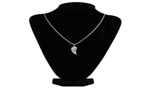 FashionGold White Gold Iced Out CZ Zirconia Lovers Angel Wing Necklace Chain Hip Hop Feather Wing Rapper Jewelry Gifts fo6297575