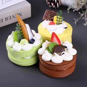 Decorative Flowers Artificial Fruit Cakes Food Cake Model Home Kitchen Bread Shop Decoration Display Party Practical Jokes Fake Foods