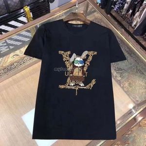 新しい夏のメンズルーイヴィットデザイナーTシャツカジュアルマンレディスティー付きレタープリント半袖