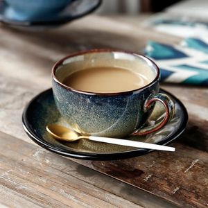 Cups Saucers Vintage Creative Design Coffee Cup And Saucer Set Ceramic Luxury Breakfast High Quality Platillo De Taza Mug CuteCup