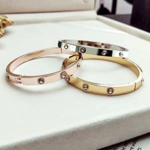 Luxury Jewelry Bracelet Designer Bracelet Fashion 18K Gold Plated Steel Diamond Women Mens Nail Bracelet Silver Classic Designer Engagement Jewelry