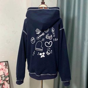 Mens Hoodies Kpop Army You Never Autumn Winter Navy Blue Embroidery Zipper Jacket Top Coat Women Tian Tian Guozheng Zip Denim Y2k Hoodie 240412