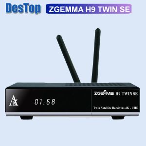 Finder 1PC ZGEMMA H9 Twin SE UHD 4K Satellit -TV -mottagare Twin DVB S2X Multistream Tuner Linux + Android OS CA + Twin CI Plus i lager