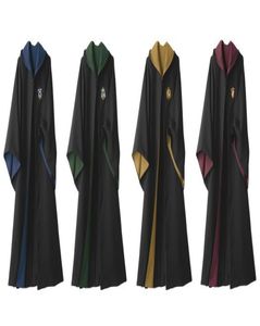 Free Shipping Cosplay Robe Cloak Which a Tie dor/Slytherin/Hufflepuff/Ravenclaw 4 House 9 Size Can Chose9601677