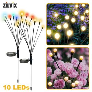 Zilvix Firefly Lampe LED Solar Lights Outdoor Rasengartendekoration Starburst Swaying Landscape Pfad wasserdichte Weihnachten 240411