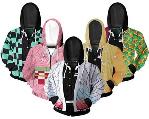 Kimetsu no yaiba tanjirou nezuko Zenitsu Tomioka Giyuu Cosplay Hoodie Kostüm Anime Jacke Mantel für Halloween Party Q08147076810