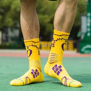 Men's Socks 3 Pairs Basketball Men Breathable Anti-slip Running Cycling Fitness Sweat Absorbent Professional Sports