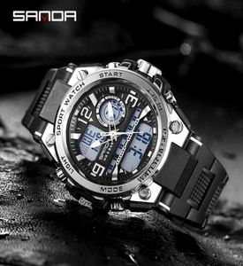 Armbandsur sanda Men039S Sports Watch Military Quartz G Style Waterproof S Shock Led Digital Relogio Masculino7514916