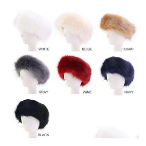 Headbands Womens Faux Fur Winter Headband Women Fashion Head Wrap P Earmuffs Er Hair Accessories Ship Drop Delivery Jewelry Hairjewel Dhc4I