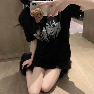 High quality designer clothing Summer Womens T-shirt Heavy Industry Meteor Shining Short Half Sleeve