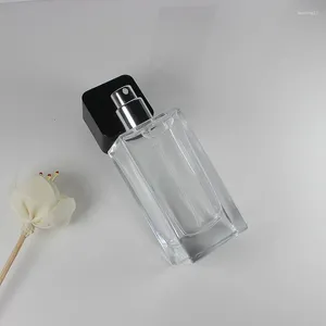 Garrafas de armazenamento garrafa de perfume vidro quadrado com baioneta transparente spray portátil amostra cheirando vazio