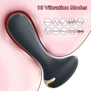 10 вибрационная анальная заглушка Вибратор Женский эротический приложение для приложения для приложения для женщин для женщин -мастурбатор женский яблочный силиконовый силиконовые игрушки
