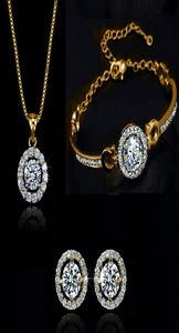 أزياء جديدة 18K الذهب المطلي بالمجوهرات المجوهرات القلادة الكريستالية المطلية