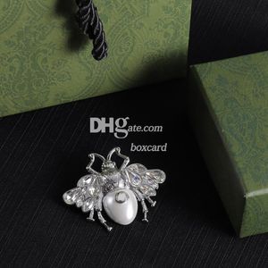 Vintage Bee Pattern Brosches Pins S925 Silver Brosches Breastpins Trendy Crystal Dress Pins With Box