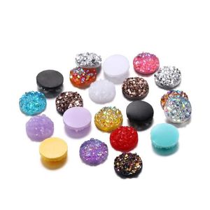 Jewelry Tray Packaging Display Jewelry50Pcs/Lot 8Mm Resin Cabochons Mix Colors Round Bumpy Shape Cabochon For Pendants Earrings Making Otbix