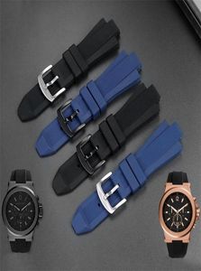 For MK Series MK8184 MK8152 MK9020 MK8730 MK8761 8295 8296 8445 Rubber Watchband Convex Silicone 29x13mm Mens Strap Black Blue 2208119618