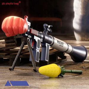 Gun Toys Outdoor Sports Childrens RPG Handgrenad Rocket Launcher Iron Fist Soft Bullet Toy Accessories Militär Modell CS Game Gift QG460 YQ24041392AC