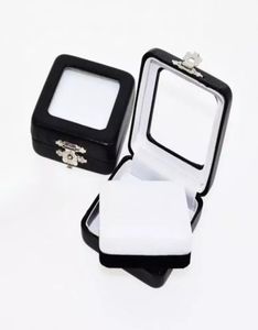 10pcslot siyah pu deri elmas kutusu mücevher takı boş ekran kutuları mücevher taş organizatör tutucu hediye kutusu 565623mm2988906