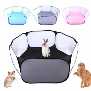 Cat Carriers Pet Playpen Portable Foldble Cage Tält andas stort utrymme Multicolor Hexagonal Game Fence For Dog Rabbits Hamster