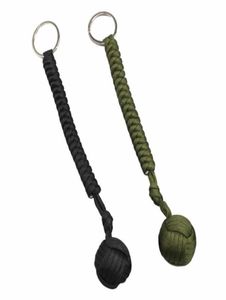 Utomhusstål Bollsäkerhetsskydd med självförsvar Rope Lanyard Survival Tool Key Chain Multifunktionell nyckelring Armband4576497